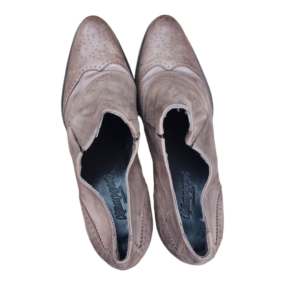 Kampgen  Handmade Wingtip Leather Slip-On Shoes Size 40(9US)Western - Picture 4 of 10